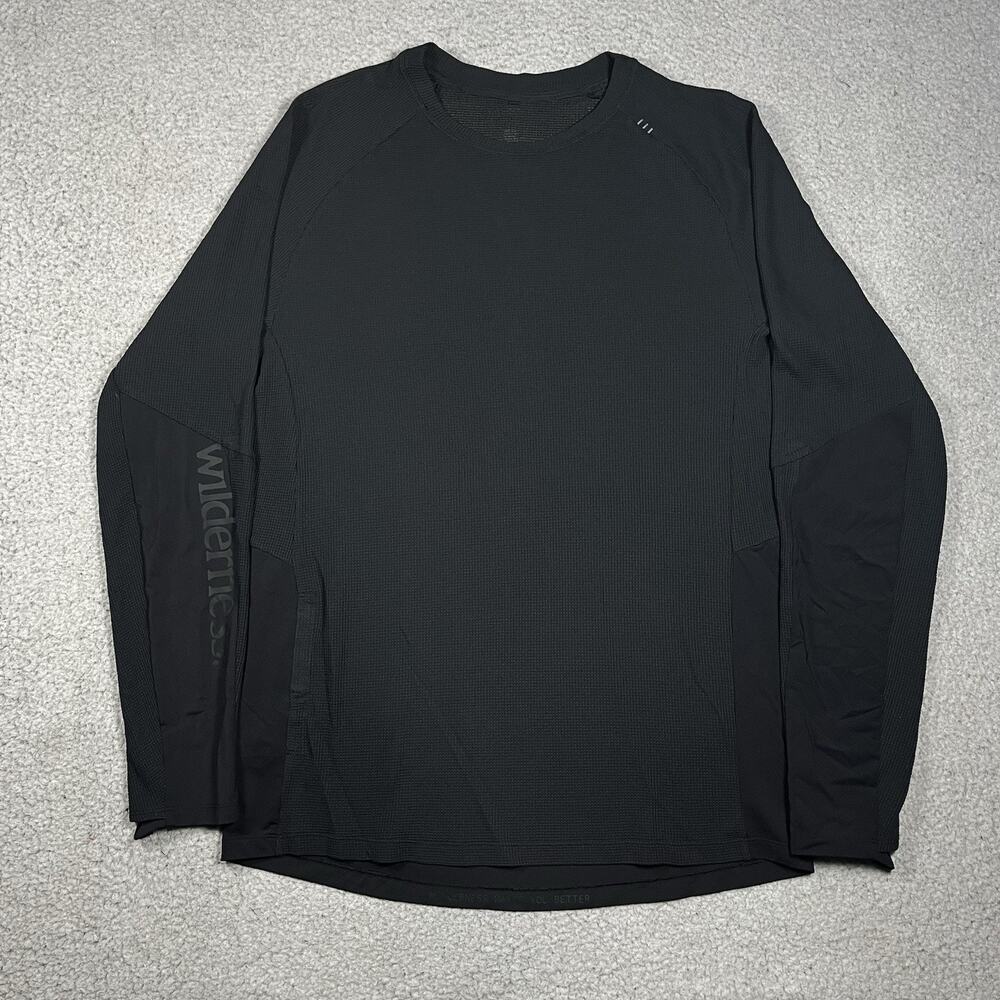 Lululemon Shirt Mens L Black Wilderness Long Sleeve Thermal Hiking Top